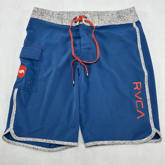 RVCA Other - RVCA Board Shorts Mens 30 Blue Performance Stretch Surf Swim Trunks Speckle Trim
